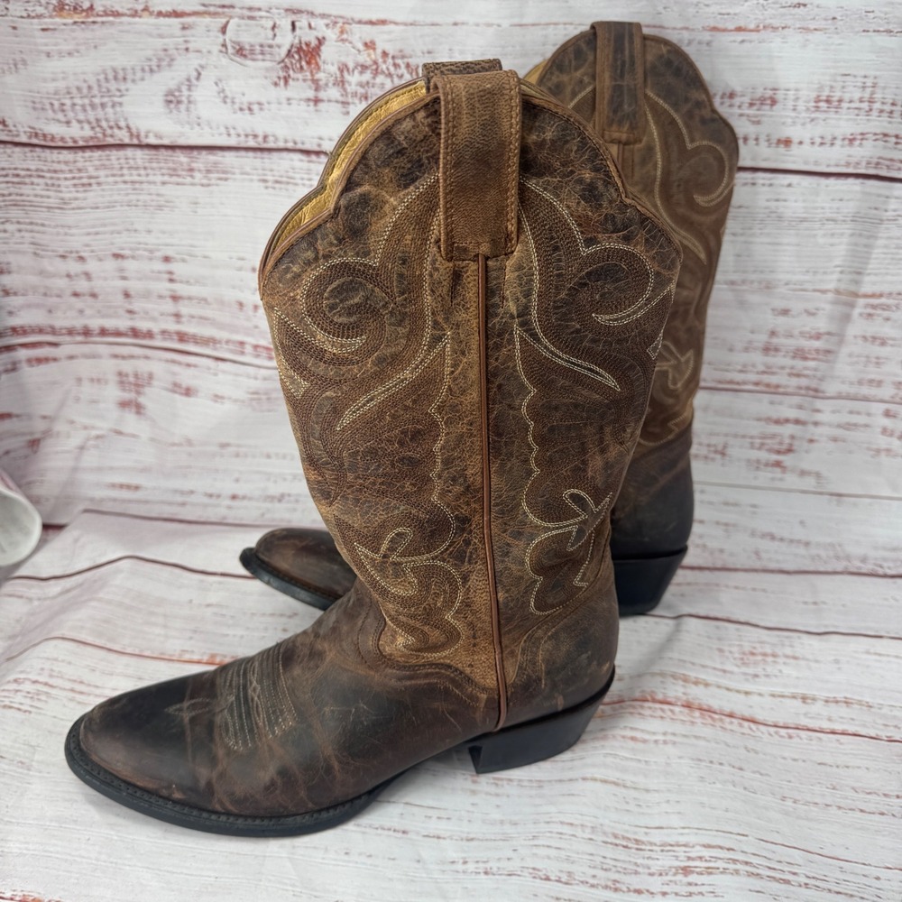 JB Dillon Reserve Cowboy Boots Mens 7.5 Genuine Goat Leather Western JBW2303